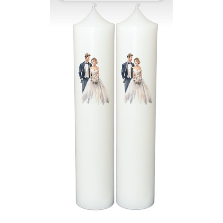 Set 2 Lumanari Nunta Miri H35cm D7cm
