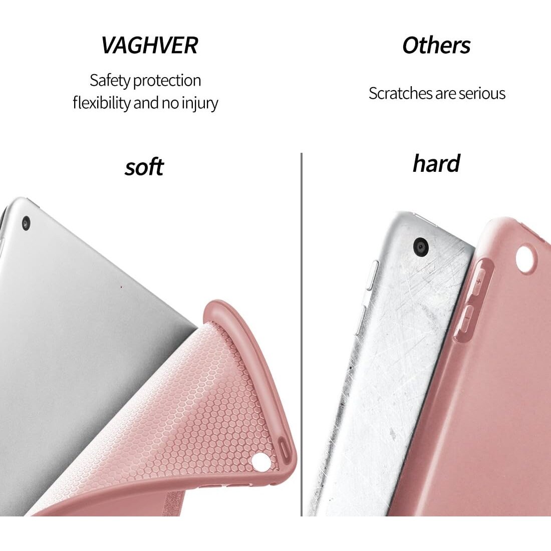 Husa Slim Sigloo, Smart Cover, Trifold, pentru tableta Huawei Matepad 10.4,2022/2021,10.4inch, din Silicon, protectie 360, model Rose Golden