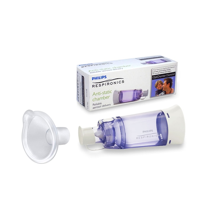 Set Camera de inhalare 0 - 18 luni Philips Respironics Optichamber Diamond, cu masca S compatibila