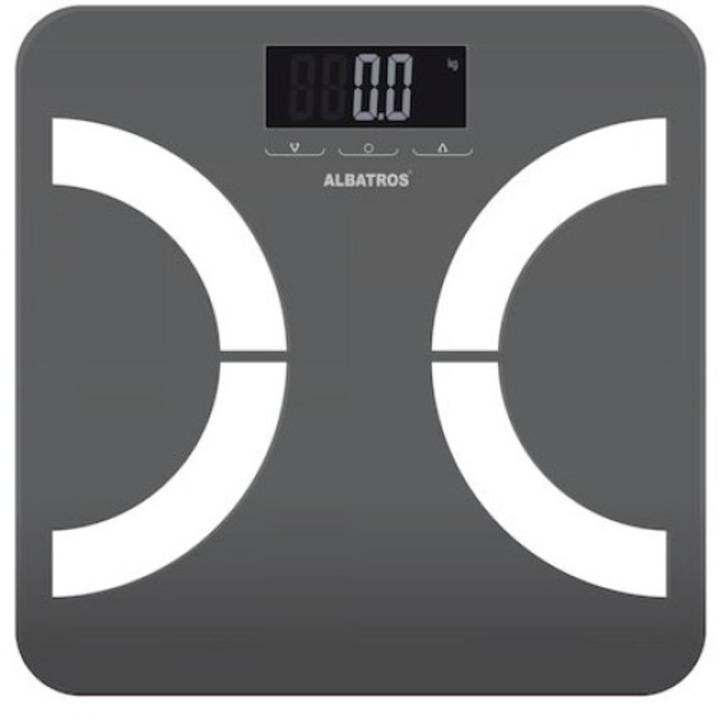 Кантар-анализатор Albatros Body Planner, До 180 кг, BIA, LED, kg/lb/st, Сив