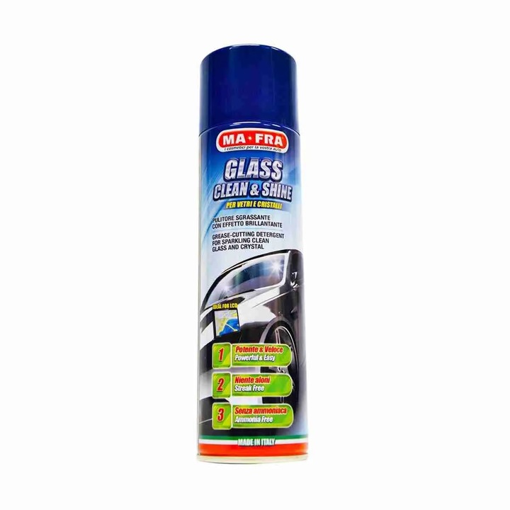 Spuma activa pentru curatarea sticlei, MA-FRA Glass Clean & Shine, 500 ml