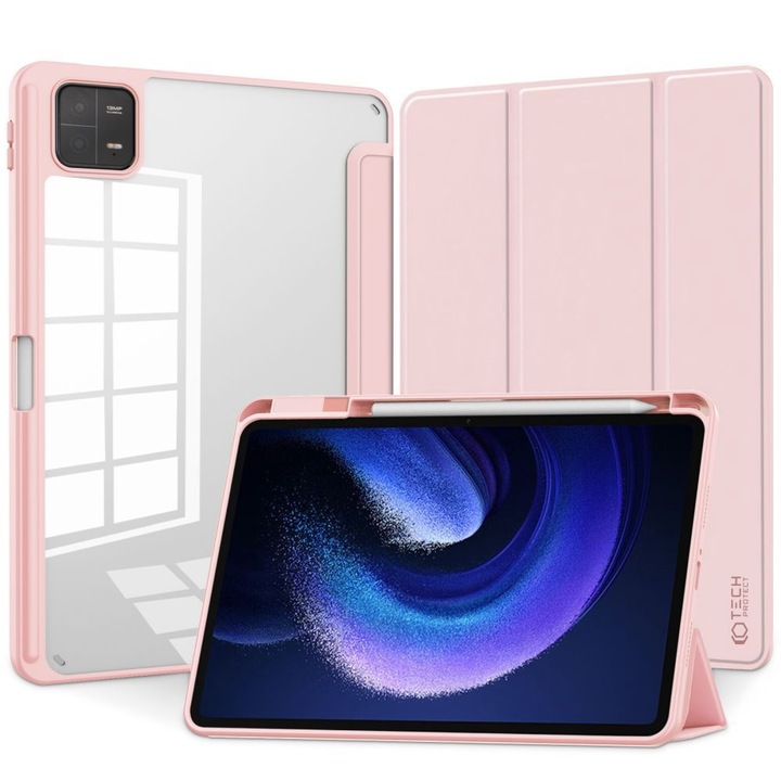 Калъф fixGuard Tech SC Pen Slot Hybrid SmartCase Cover за Xiaomi Pad 6 / 6 Pro, Pink