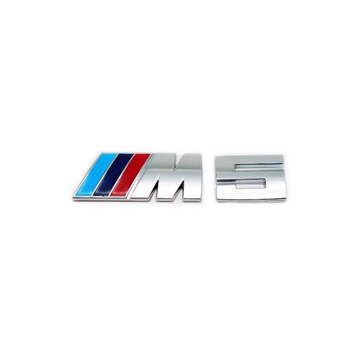 Emblema BMW M//Power M5 spate portbagaj AutoSSF ® cromat, autoadeziv