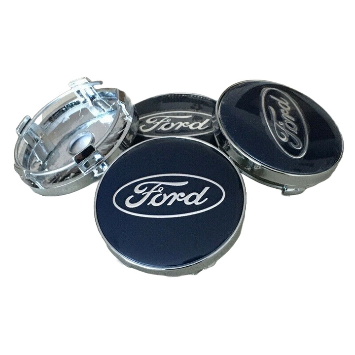 Set 4 Capace Roti 60mm compatibile Ford pentru Jante Aliaj, Albastru