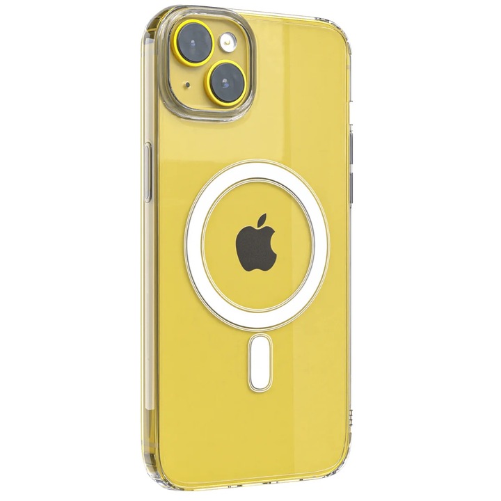 Husa Antisoc transparenta MagSafe, compatibila cu Apple iPhone 15