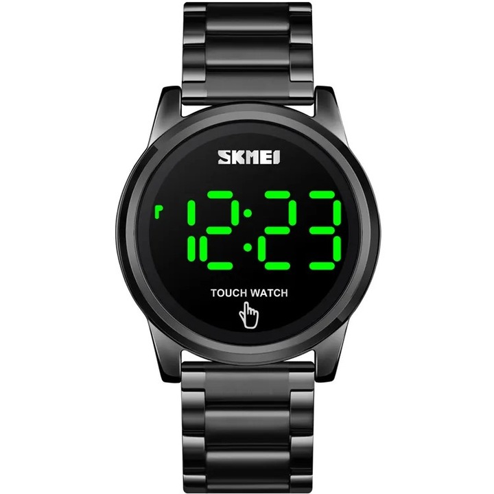 Ceas barbatesc de mana, Skmei, Afisare data, Lumina de fundal, Digital, Casual, Negru