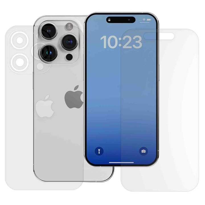 Комплект 2 матови фолиа SILKASE за Apple iPhone 15 Pro Max, защита на телефона, възобновяем силикон