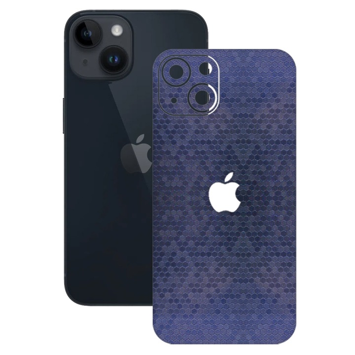 SILKASE bőrfólia Apple iPhone 15 Plus-hoz, hexa kék, telefon hátvédő