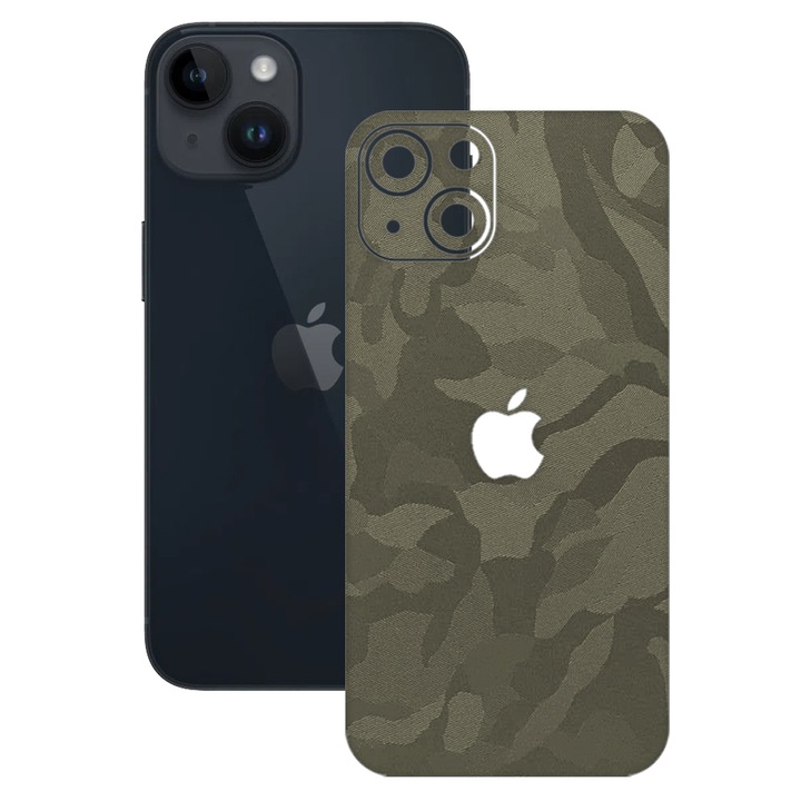 SILKASE bőrfólia Apple iPhone 15-höz, zöld bütyök, telefon hátvédő