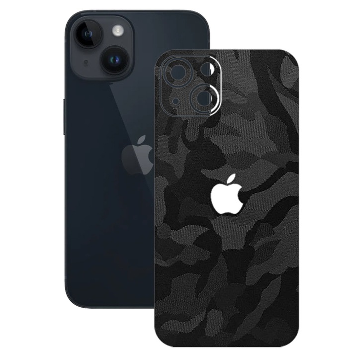 SILKASE bőrfólia Apple iPhone 15 Plus-hoz, fekete bütyök, telefon hátvédő