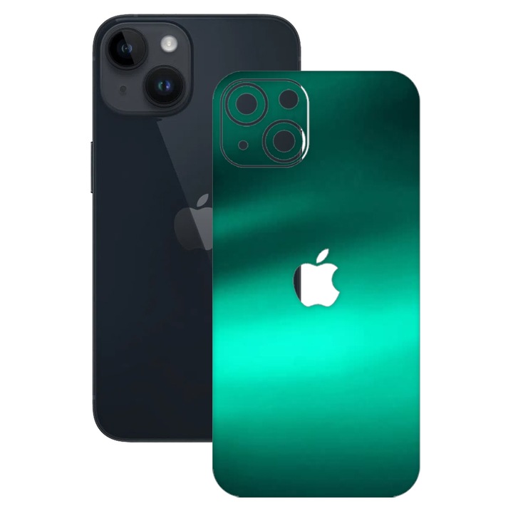 SILKASE bőrfólia Apple iPhone 15-höz, smaragdzöld, telefon hátvédő