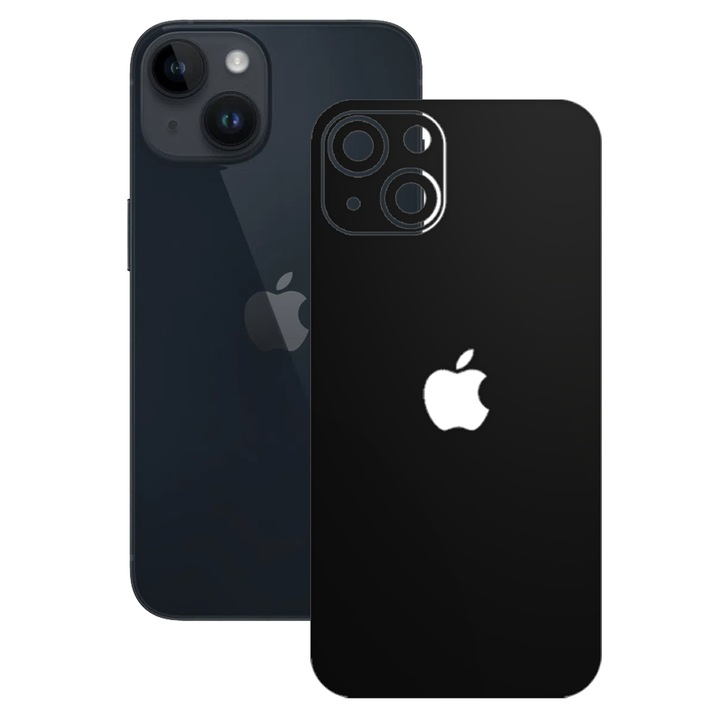 SILKASE bőrfólia Apple iPhone 15-höz, matt fekete, telefon hátvédő