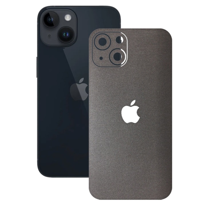 SILKASE bőrfólia Apple iPhone 15-höz, szálcsiszolt szürke, telefon hátvédő