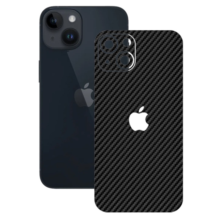 SILKASE bőrfólia Apple iPhone 15 Plus-hoz, karbon, telefon hátvédő