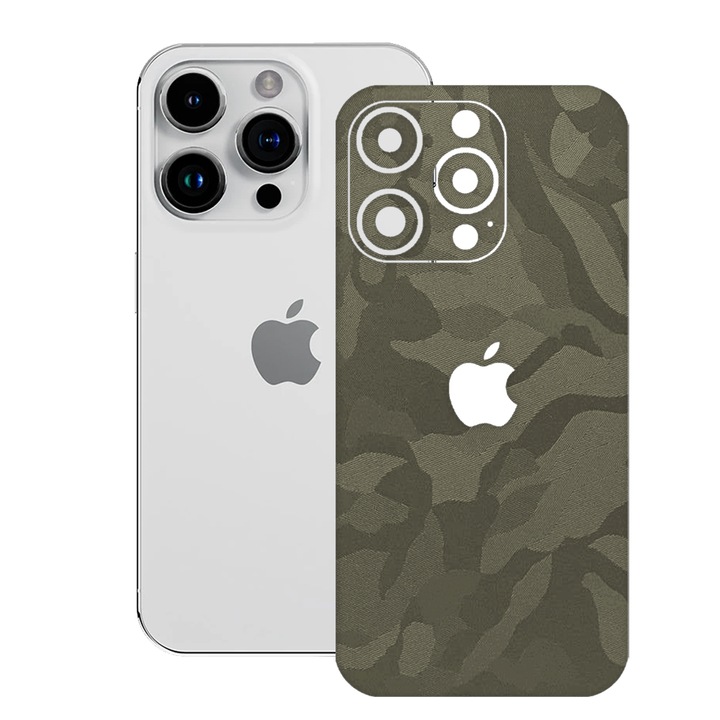 SILKASE bőrfólia Apple iPhone 15 Pro-hoz, zöld bütyök, telefon hátvédő