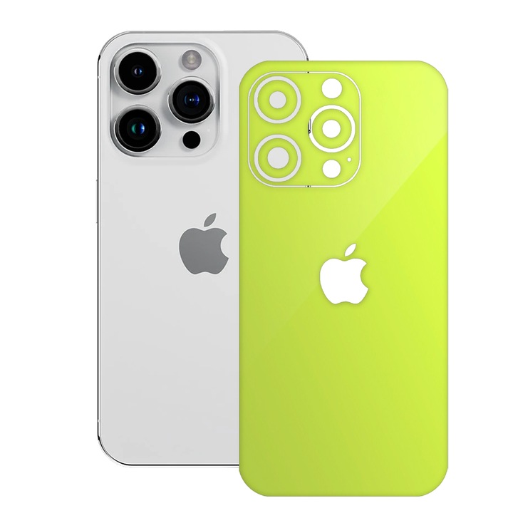 SILKASE bőrfólia Apple iPhone 15 Pro Max-hoz, sárga, telefon hátvédő