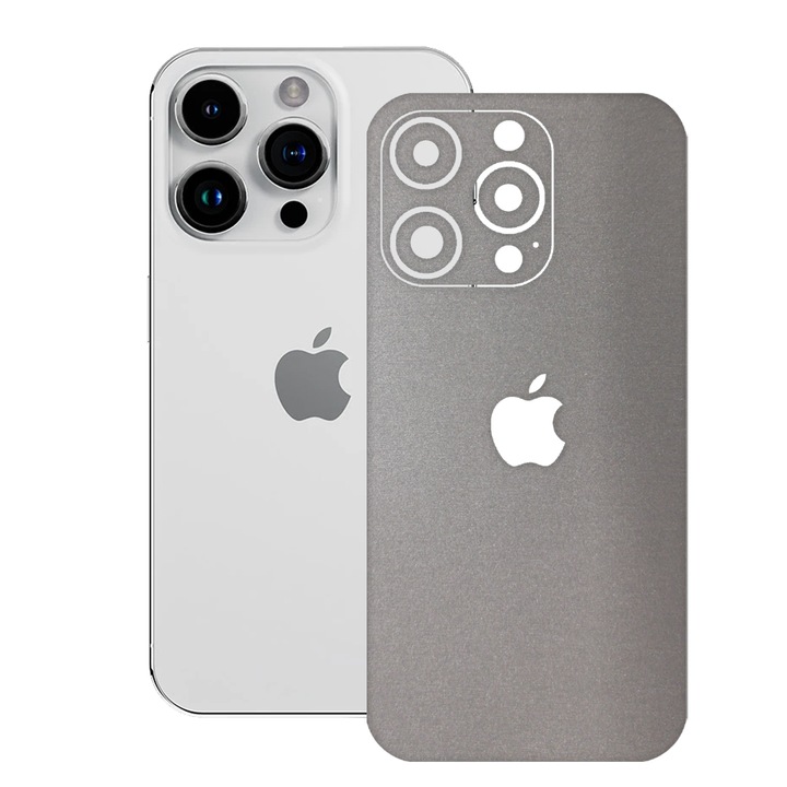 SILKASE fólia, Apple iPhone 15 Pro-hoz, világosszürke, telefon hátvédő