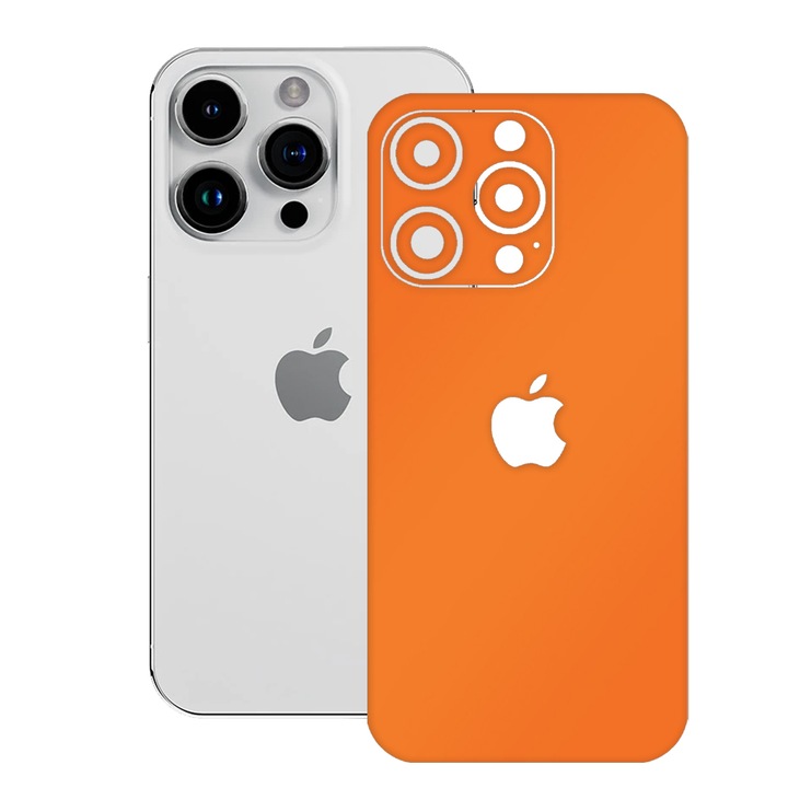 SILKASE bőrfólia Apple iPhone 15 Pro Max-hoz, matt narancssárga, telefon hátvédő
