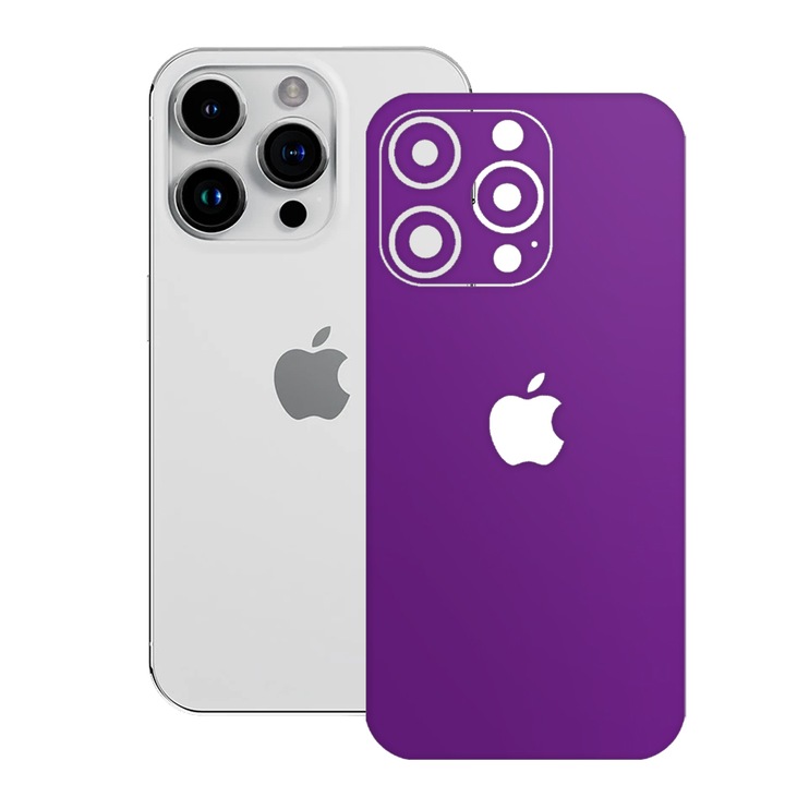 SILKASE bőrfólia, Apple iPhone 15 Pro-hoz, matt lila, telefon hátvédő