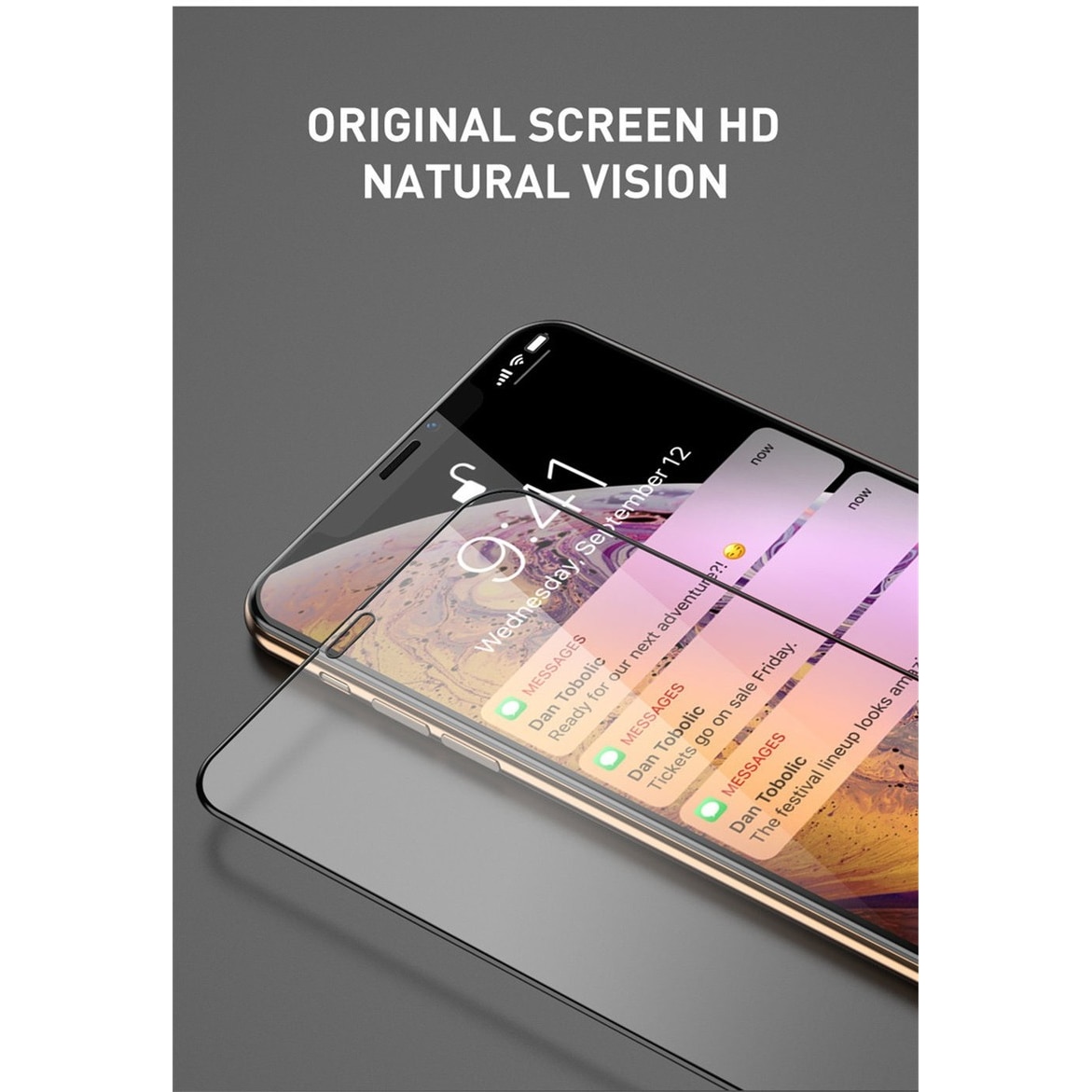 Folie Sticla Cristala 9D, Premium compatibila cu Iphone 14, Full Cover, Full Glue, Margini Negre