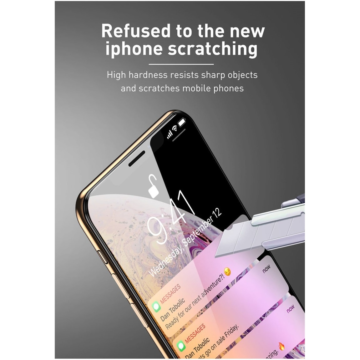 Folie Sticla Cristala 9D, Premium compatibila cu Iphone 14, Full Cover, Full Glue, Margini Negre