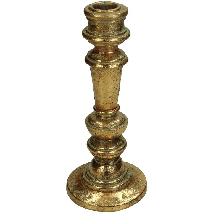 Sfesnic din polirasina, Auriu, 8,5x8,5x20cm