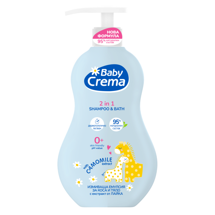Натурален измиващ гел Baby Crema, За коса и тяло, Лайка