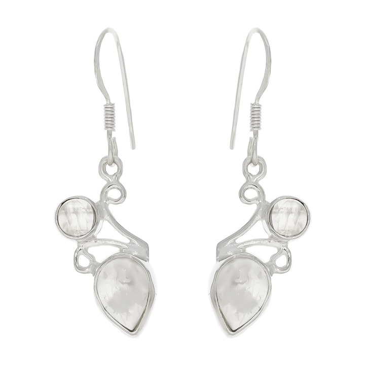 Cercei Argint Lebada cu Piatra Lunii