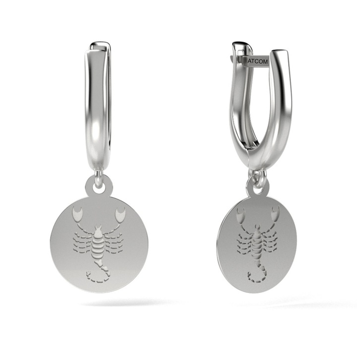 Cercei din aur alb model Scorpion