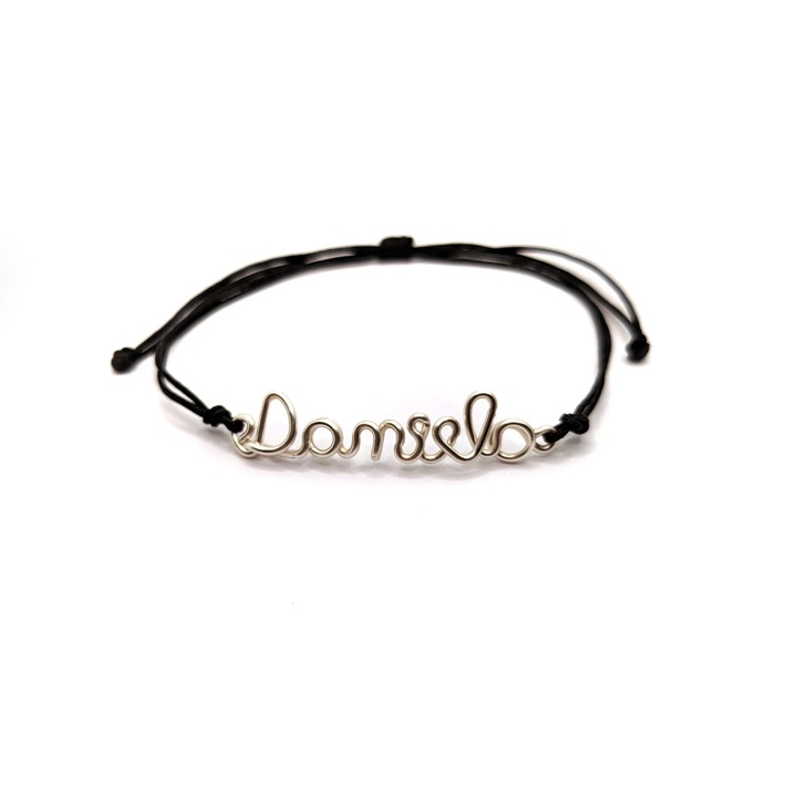 Bratara reglabila, Daniela, realizata 100% manual, cu nume personalizat