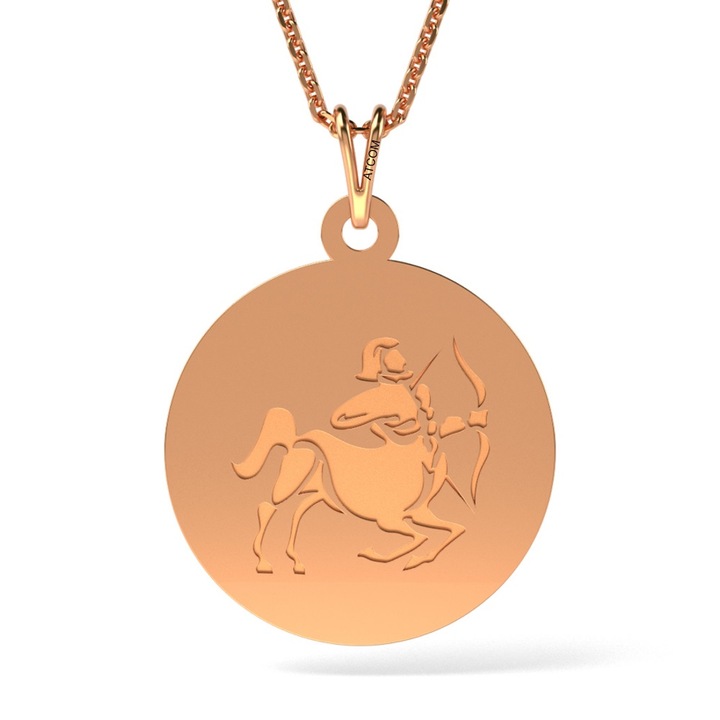 Lantisor cu pandantiv din aur roz model Sagetator