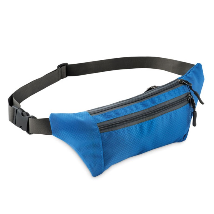 Jacquard övtáska 3 cipzárral kék