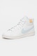 Nike, Pantofi sport mid-high din piele Court Royale 2, Alb, Albastru pastel, 6.5