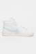 Nike, Pantofi sport mid-high din piele Court Royale 2, Alb, Albastru pastel, 6.5