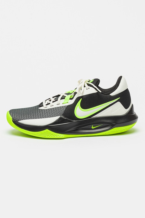 Nike, Precision 6 uniszex kosárlabdacipő, Fehér/Neonsárga/Fekete