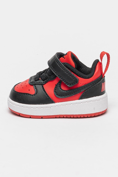 Nike, Pantofi sport cu inchidere velcro Court Borough, Rosu/Negru