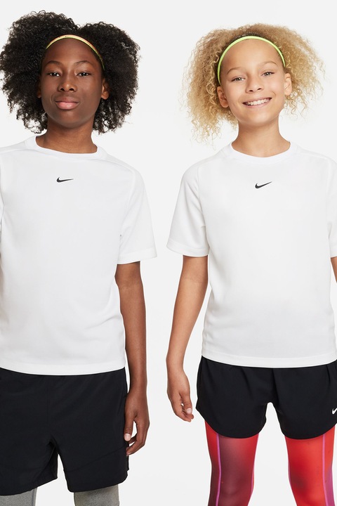 Nike, Фитнес тениска с лого, Мръснобял
