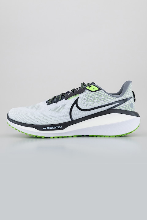 Nike, Pantofi din material textil cu amortizare pentru alergare Vomero 17, Negru/Gri