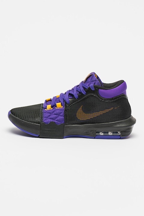 Nike, Pantofi cu amortizare pentru baschet LeBron Witness 8, Albastru Violet/Negru