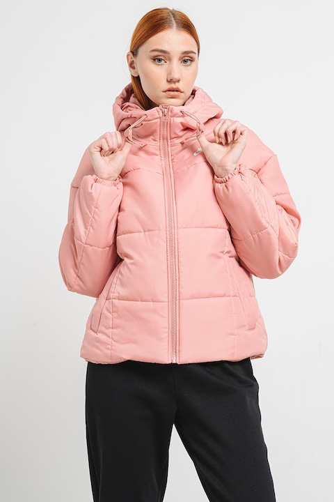 NIKE, Geaca matlasata cu gluga Therma-Fit, Roz pal