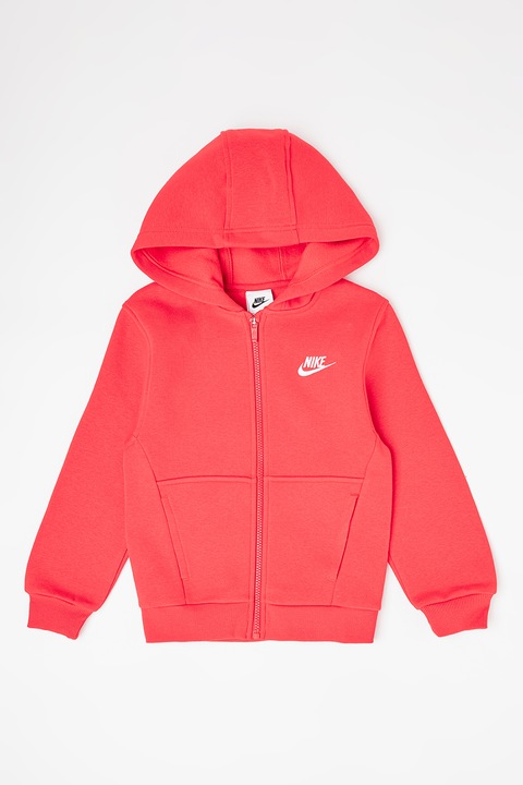 Nike, Худи Club с памук с цип, Червен