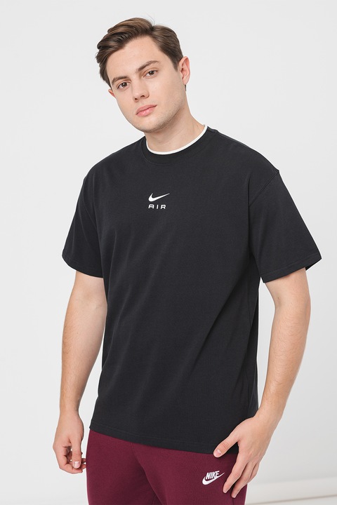 Nike, Tricou lejer de bumbac Air, Negru