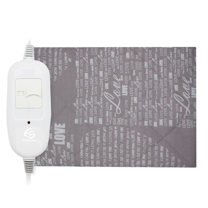 Pad de incalzire, EcoSapiens, ECOGREYKA, 30x40cm, Gri/Alb