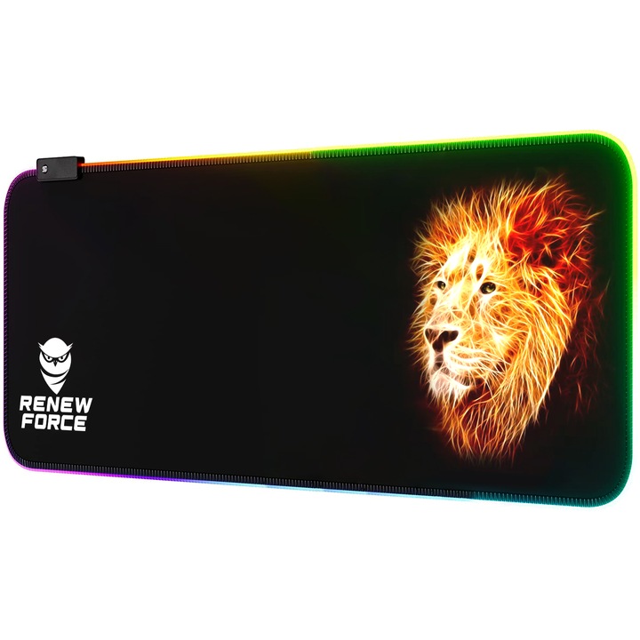 Mouse Pad Gaming cu iluminare led, Renew Force, Dimensiune 800 x 300 x 3 mm, Model leu