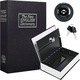 Seif metalic secret tip carte cu cheie, HomeSafe, Model Noul Dictionar Englez, Plastic/Metal, 24,5 x 15,9 x 5,7 cm, Negru
