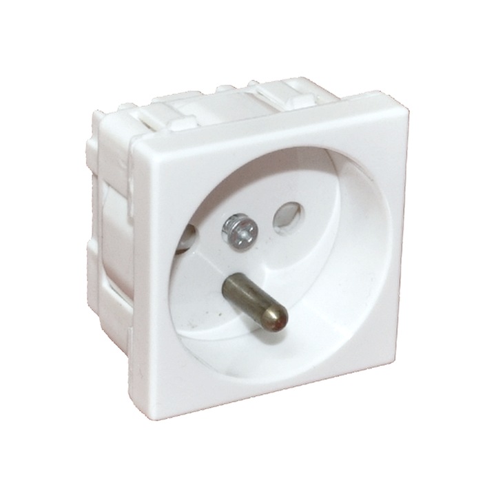 Priza electrica, Alantec, 2P+Z, Alb, 16A, 230V, 45x45 mm