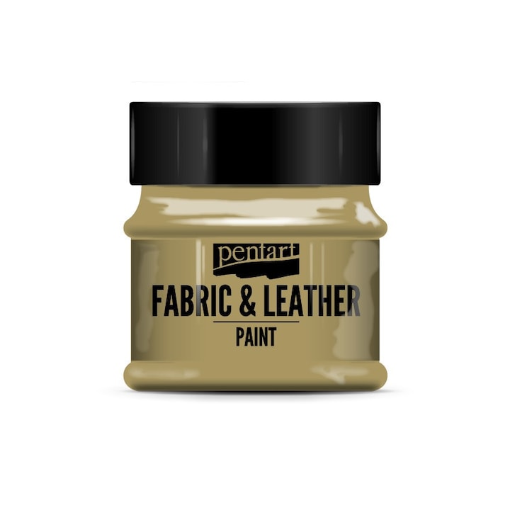 Vopsea pentru piele si textile Pentart 50 ml - culori cu sclipici - Auriu