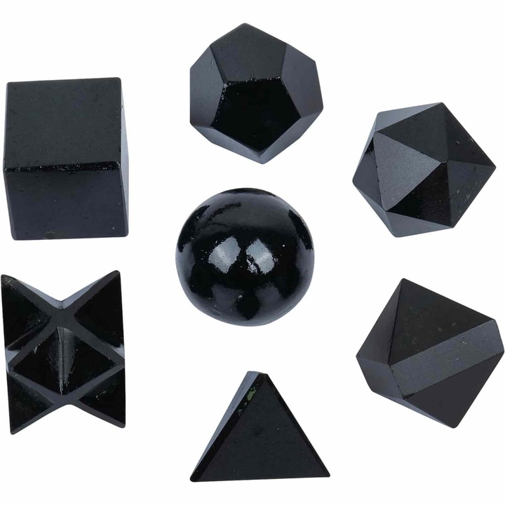 Geometria készlet a 7 csakrához fekete turmalinnal, Reiki kristályokkal és szerencsebűbájokkal – az ideális ajándék az új otthonhoz és a lelki egyensúlyhoz