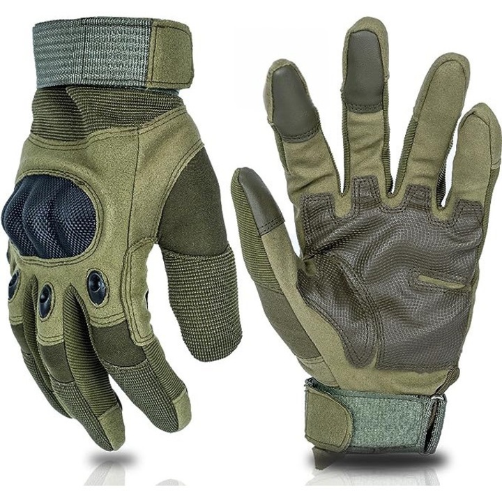 DIGIMAT ® бойни военни тактически ръкавици, възможност за сензорен екран, използвани за еърсофт, пейнтбол, мото, велосипед, ски, туризъм, микрофибър/екологична кожа, зелено, XL