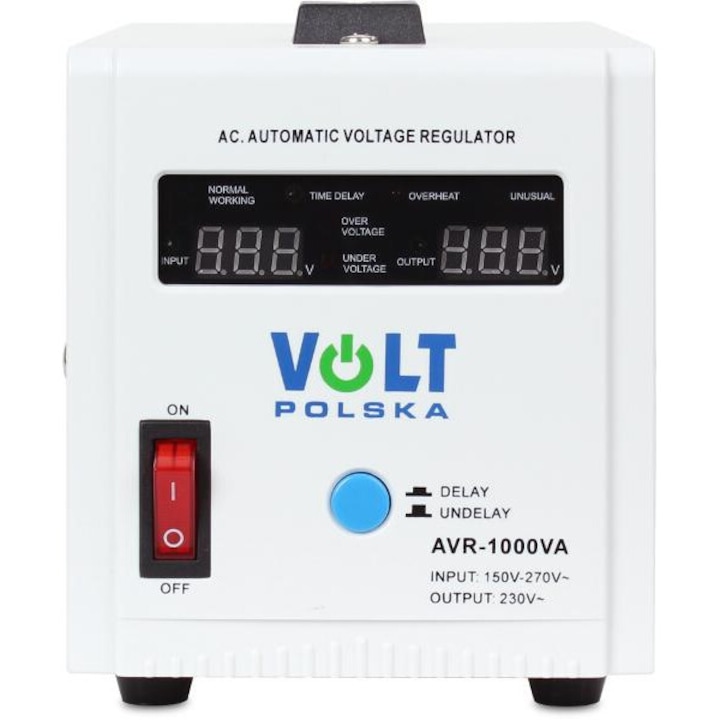 Стабилизатор на напрежение, Volt Polska, AVR 1000, Бял